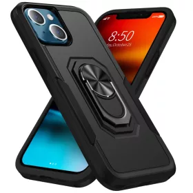 iPhone 13 Pro ütésálló fekete tok, kihajtható mágnesezhető tám- 1 kép