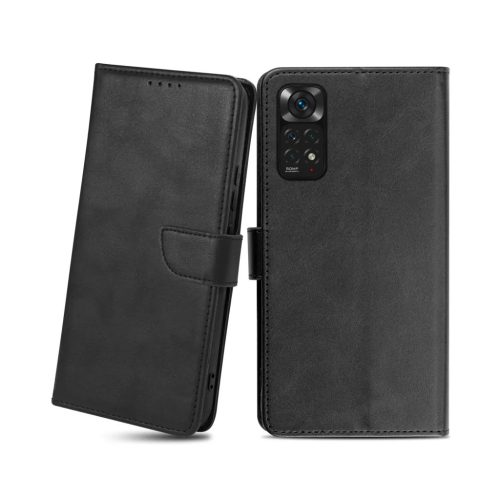 Xiaomi Redmi Note 11 5G mágneses PU bőr fliptok kártyatartóval fek- 1 kép