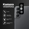 Samsung Galaxy S21 kamera lencse védő üvegfólia fekete Alphajack 1- 3 kép