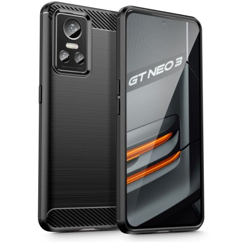 Realme GT Neo 3 Tech-Protect carbon mintájú TPU tok fekete-9589046921803 9 kép