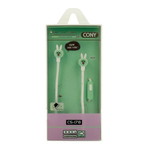 Casni CS-178 fülhallgató mikrofonnal 3.5mm jack zöld-5900217356684 6 kép