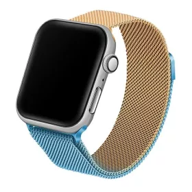 Apple Watch 42/44/45/49mm Beline fém óraszíj arany kék