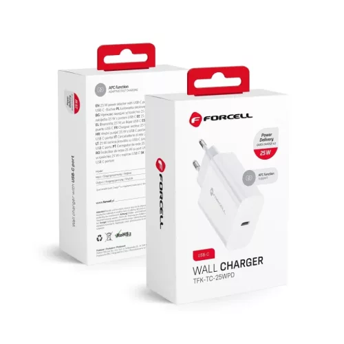 Forcell Univerzális hálózati, fali töltő adapter USB C PD aljzatt-5903396123757 1 kép
