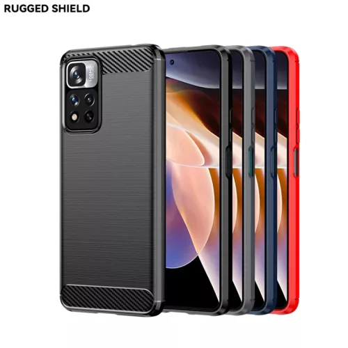 Xiaomi Redmi Note 11 4G Carbon szénszál mintájú TPU tok fekete Alp- 3 kép