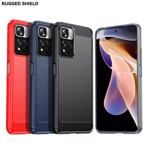 Xiaomi Redmi Note 11 4G Carbon szénszál mintájú TPU tok fekete Alp- 7 kép