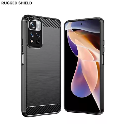 Xiaomi Redmi Note 11 4G Carbon szénszál mintájú TPU tok fekete Alp- 9 kép