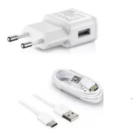   Samsung Type-C hálózati töltő adapter fehér + USB-C töltőkábel gyári (EP-TA200EWE + EP-DR140AWE)