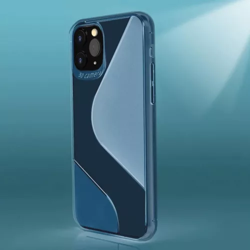 Huawei P40 Lite E S-Case flexibilis TPU tok átlátszó kék-9111201907065 2 kép