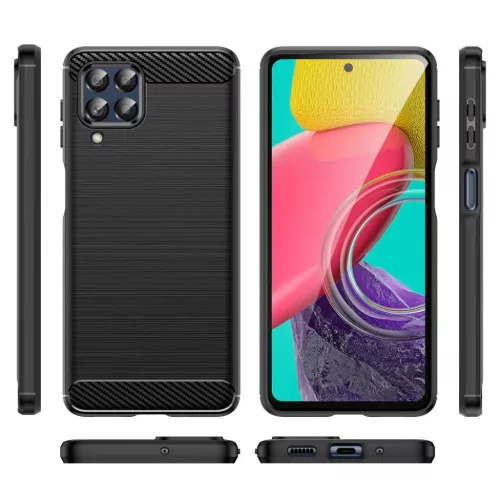 Samsung Galaxy M53 5G Tech-Protect carbon mintájú TPU tok fekete-9589046922084 2 kép