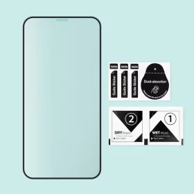 iPhone 14 Plus kijelzővédő üvegfólia 111D 9H fekete kerettel Alph- 2 kép