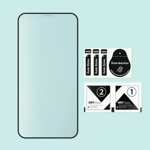 iPhone 14 Plus kijelzővédő üvegfólia 111D 9H fekete kerettel Alph- 2 kép