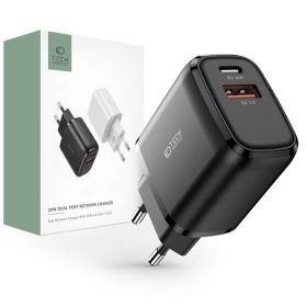 Tech-Protect C20W 2-portos hálózati töltő PD20W/QC3.0 fekete-9589046924286 2 kép