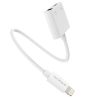 Borofone adapter BV12 Lightning - Lightning + jack 3.5 mm fehér-6931474739612 1 kép