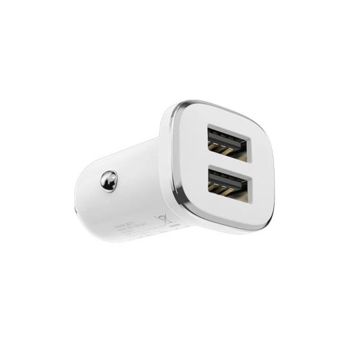 2 x USB Borofone BZ12 Lasting Power Autós Töltő - 2,4A fehér