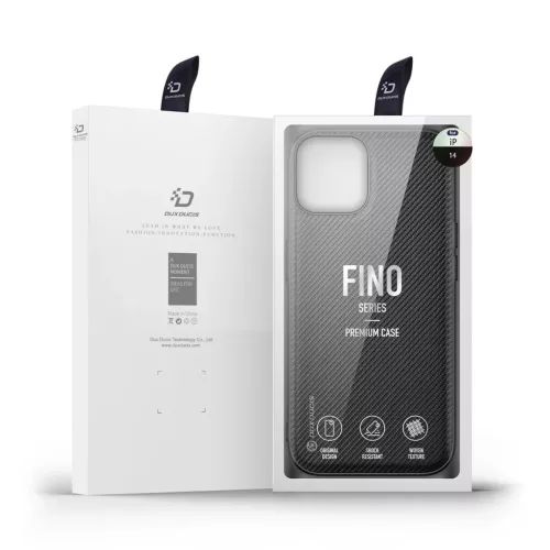 iPhone 14 Plus Dux Ducis Fino nylon bevonatú tok fekete-6934913036822 10 kép
