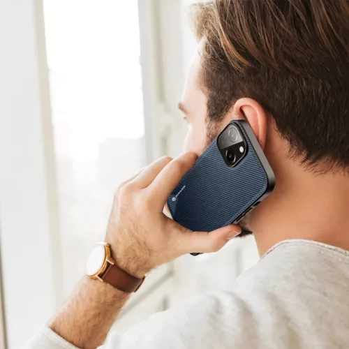 iPhone 14 Plus Dux Ducis Fino nylon bevonatú tok kék-6934913036839 8 kép