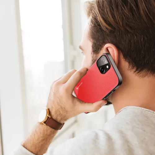 iPhone 14 Plus Dux Ducis Fino nylon bevonatú tok piros-6934913036846 7 kép