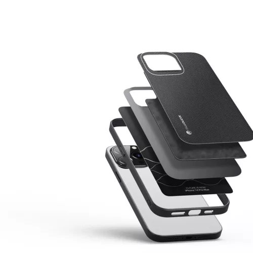 iPhone 14 Pro Dux Ducis Fino nylon bevonatú tok fekete-6934913036853 1 kép