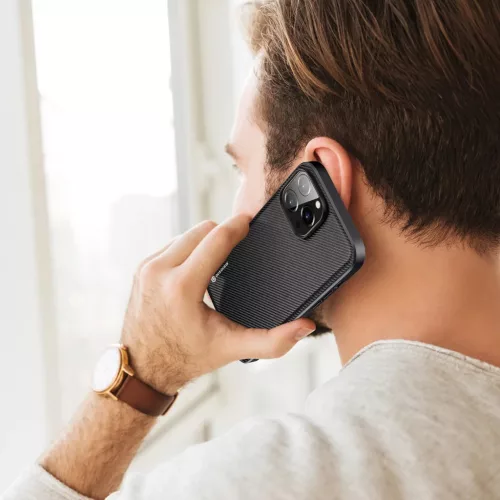 iPhone 14 Pro Max Dux Ducis Fino nylon bevonatú tok fekete-6934913036884 2 kép