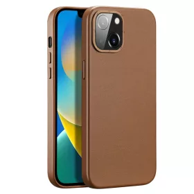 iPhone 14 Dux Ducis Grit bőr tok (MagSafe kompatibilis) barna-6934913036921 7 kép