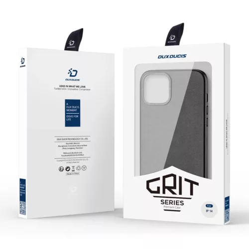 iPhone 14 Plus Dux Ducis Grit bőr tok (MagSafe kompatibilis) fekete-6934913036945 1 kép