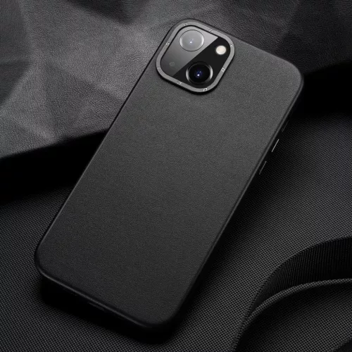 iPhone 14 Plus Dux Ducis Grit bőr tok (MagSafe kompatibilis) fekete-6934913036945 2 kép