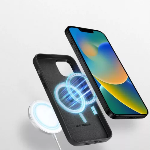 iPhone 14 Plus Dux Ducis Grit bőr tok (MagSafe kompatibilis) fekete-6934913036945 6 kép