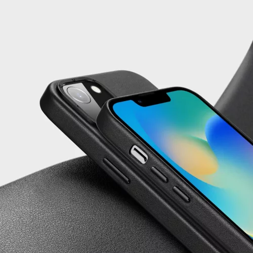iPhone 14 Plus Dux Ducis Grit bőr tok (MagSafe kompatibilis) fekete-6934913036945 8 kép