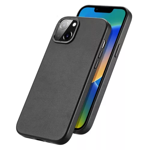 iPhone 14 Plus Dux Ducis Grit bőr tok (MagSafe kompatibilis) fekete-6934913036945 9 kép