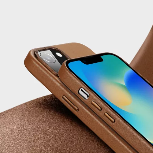 iPhone 14 Plus Dux Ducis Grit bőr tok (MagSafe kompatibilis) barna-6934913036952 2 kép