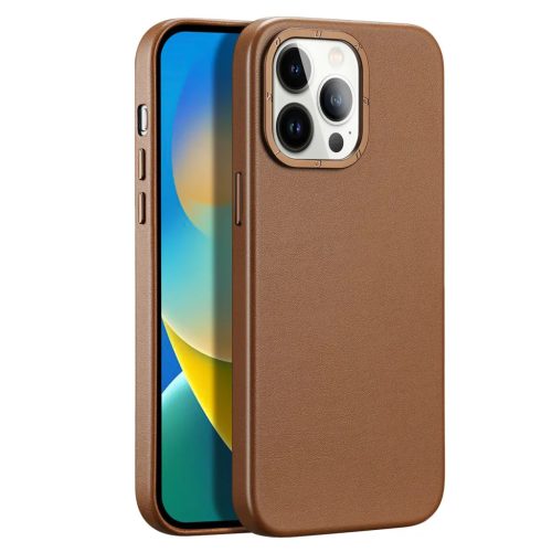 iPhone 14 Pro Dux Ducis Grit bőr tok (MagSafe kompatibilis) barna-6934913036983 8 kép