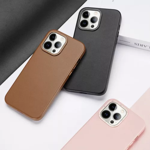 iPhone 14 Pro Dux Ducis Grit bőr tok (MagSafe kompatibilis) rózsasz�-6934913036990 3 kép