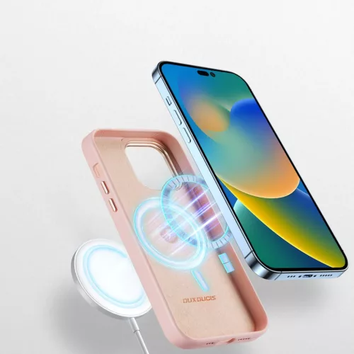 iPhone 14 Pro Dux Ducis Grit bőr tok (MagSafe kompatibilis) rózsasz�-6934913036990 4 kép