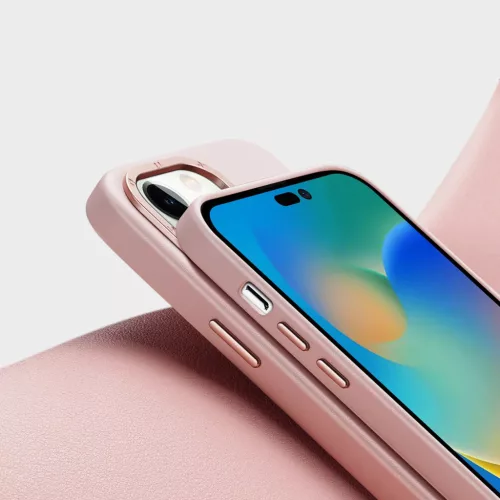 iPhone 14 Pro Dux Ducis Grit bőr tok (MagSafe kompatibilis) rózsasz�-6934913036990 6 kép
