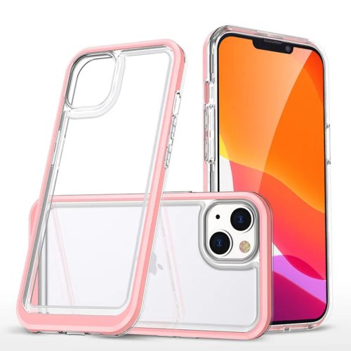 iPhone 14 Acrylic hybrid tok pink / rózsaszín ütésálló anti-shoc- 3 kép