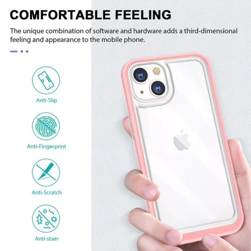 iPhone 14 Pro Acrylic hybrid tok pink / rózsaszín ütésálló anti-- 1 kép