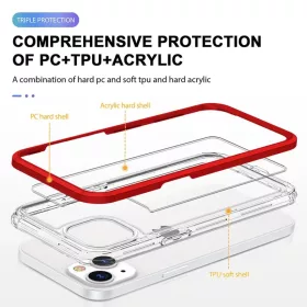 iPhone 14 Pro Acrylic hybrid tok piros anti-shock- 2 kép
