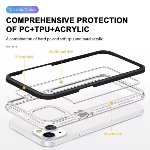 iPhone 14 Plus Acrylic hybrid tok fekete ütésálló anti-shock- 4 kép