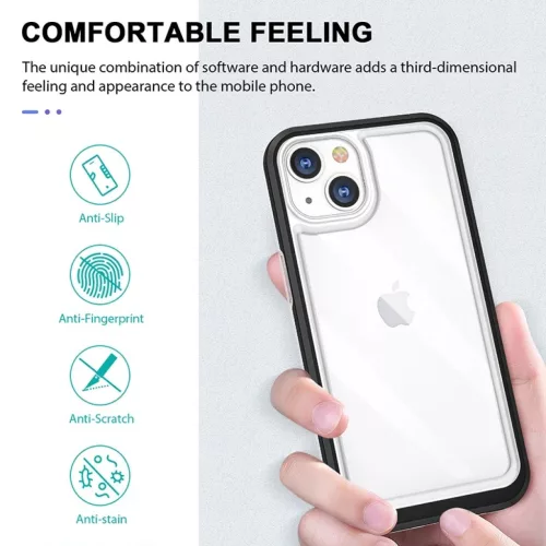 iPhone 14 Plus Acrylic hybrid tok fekete ütésálló anti-shock- 5 kép