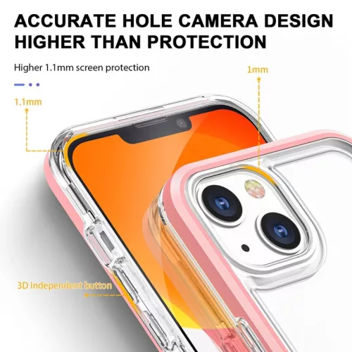 iPhone 14 Plus Acrylic hybrid tok pink / rózsaszín ütésálló anti- 6 kép