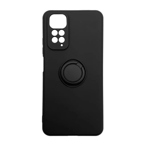 Xiaomi Redmi Note 11 4G/Redmi Note 11s 4G Szilikon tok hátlapi gyűrűvel fekete