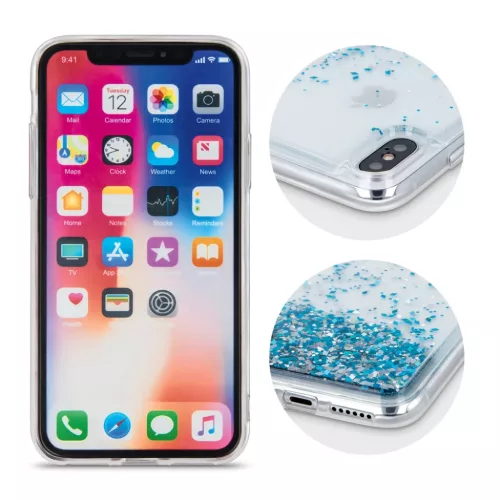 Samsung Galaxy M52 5G Liquid Sparkle folyékony flitteres tok kék-5900495985682 3 kép