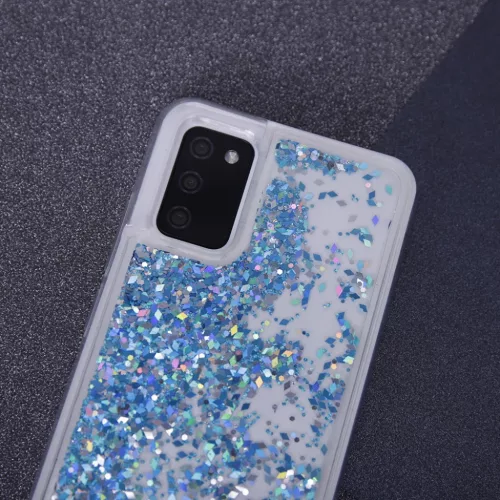 Samsung Galaxy M52 5G Liquid Sparkle folyékony flitteres tok kék-5900495985682 4 kép