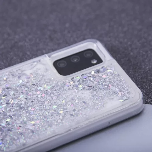 Samsung Galaxy M52 5G Liquid Sparkle folyékony flitteres tok ezüst-5900495985767 3 kép