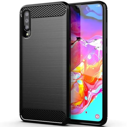 Samsung Galaxy A70/ A70s Forcell carbon mintás tok fekete-5903396007590 1 kép