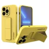 iPhone 13 Pro Wozinsky Kickstand flexibilis szilikon tok sárga-9145576234136 6 kép