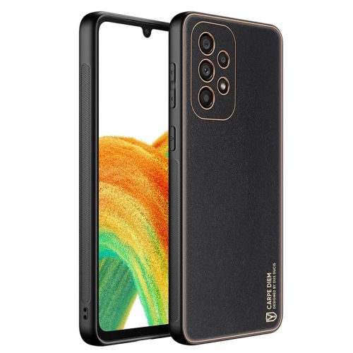 Samsung Galaxy A33 5G Dux Ducis Yolo TPU és PU bőr tok fekete