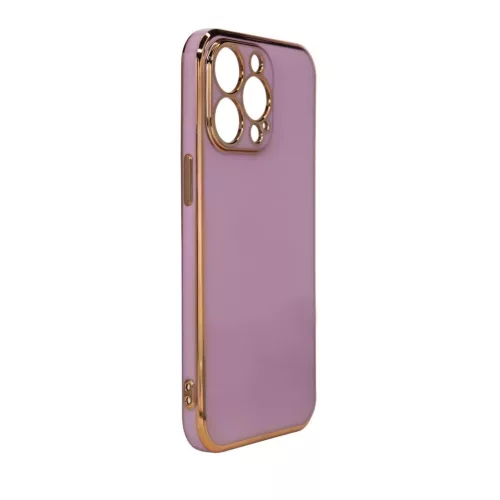 iPhone 13 Pro Max Lighting Color gél tok arany kerettel lila-9145576252901 7 kép