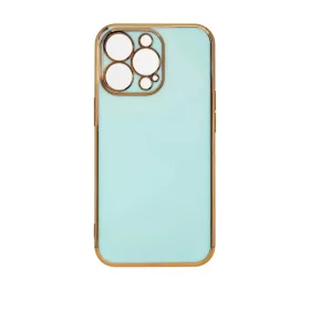 iPhone 13 Pro Lighting Color gél tok arany kerettel menta-9145576252864 6 kép