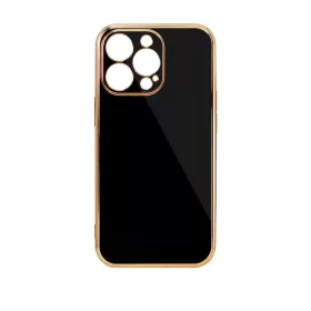 iPhone 13 Pro Max Lighting Color gél tok arany kerettel fekete-9145576252932 1 kép